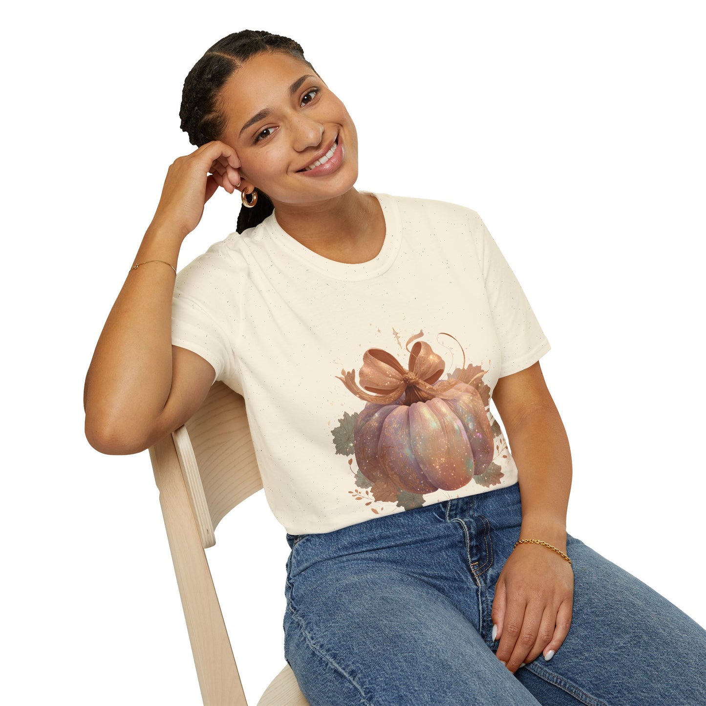 Pastel Pumpkin T-Shirt, Fall Autumn Unisex Softstyle