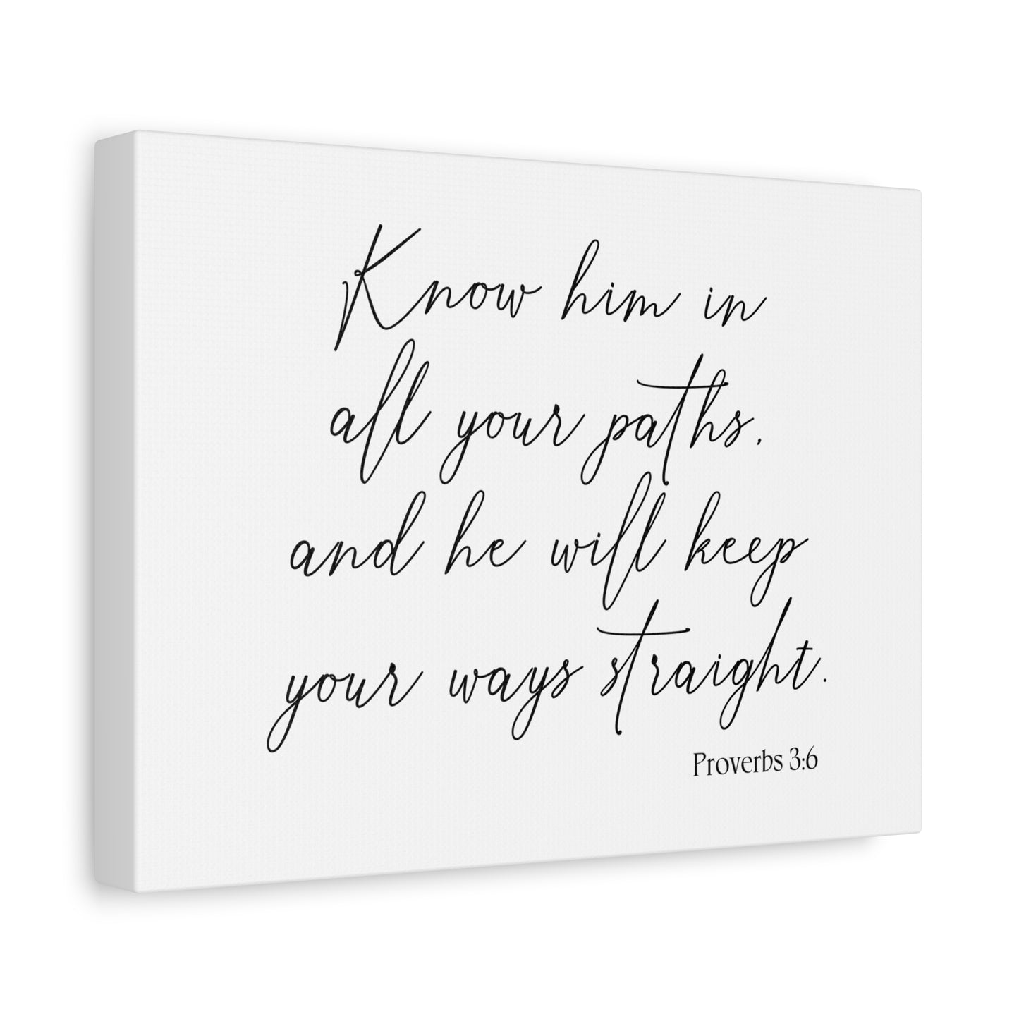 Art Print, Proverbs 3:6 Motivational Matte Canvas, Christian Scripture Wall Decor, Religious Gift, Inspirational Quote, Bible Verse Print,