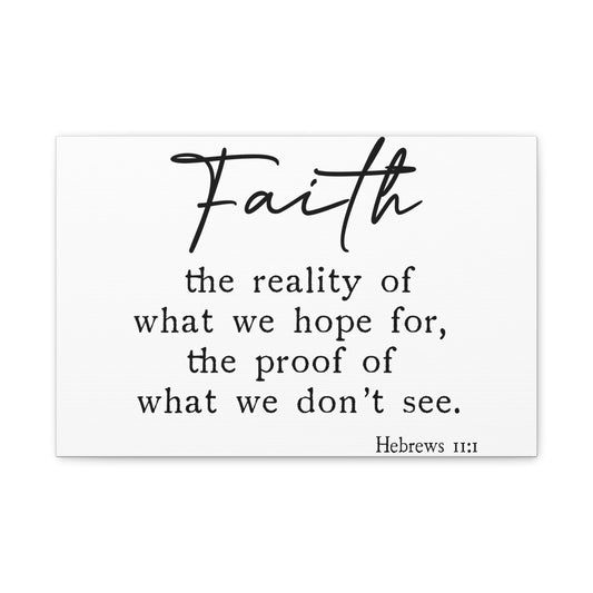 Motivational Heb 11:1 Faith Art Canvas, Stretched, 1 25" - Inspirational Quote Print, Wall Decor, Christian Home Decor, Religious Gift,