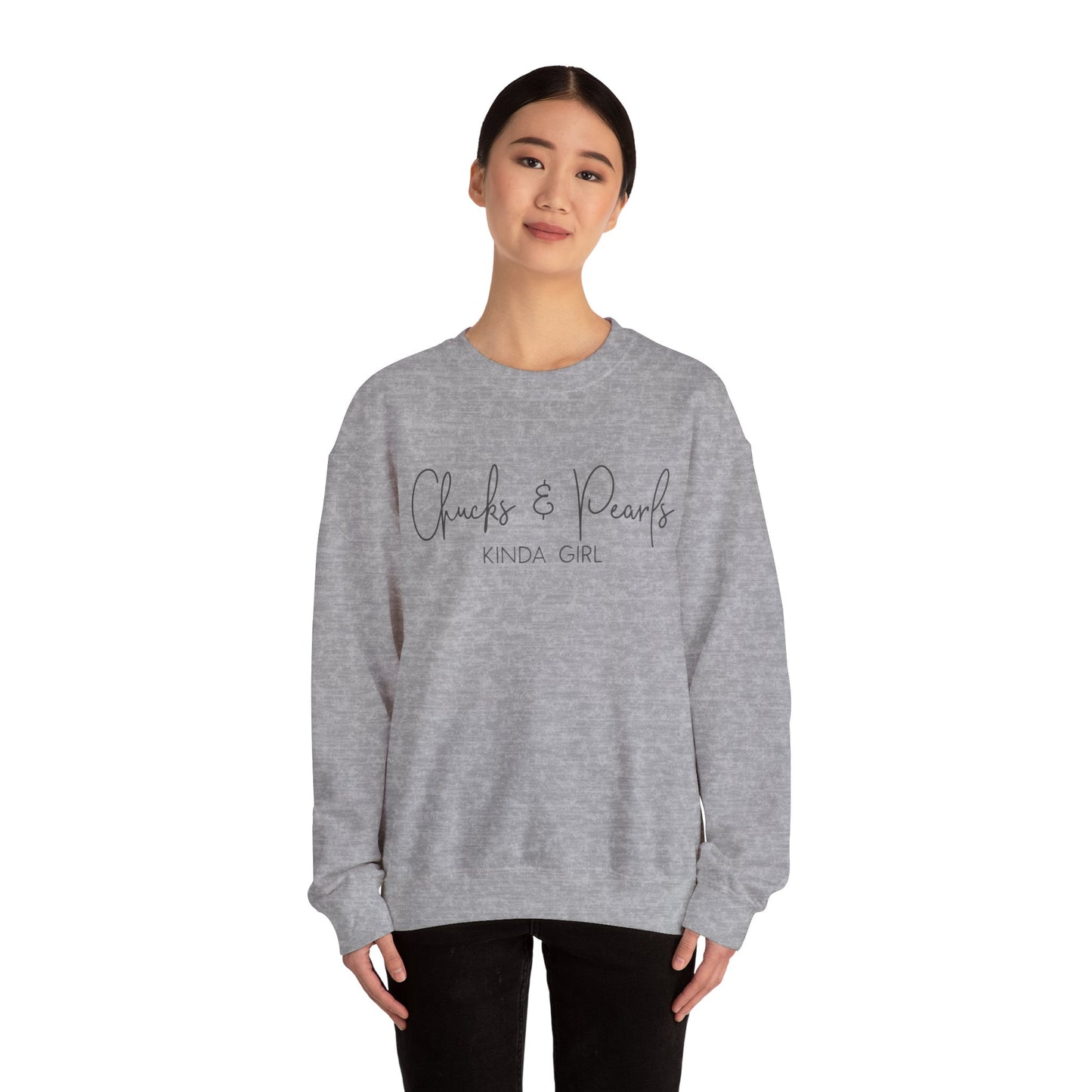 Chucks and Pearls Kind of Girl Unisex Heavy Blend™ Crewneck Sweatshirt