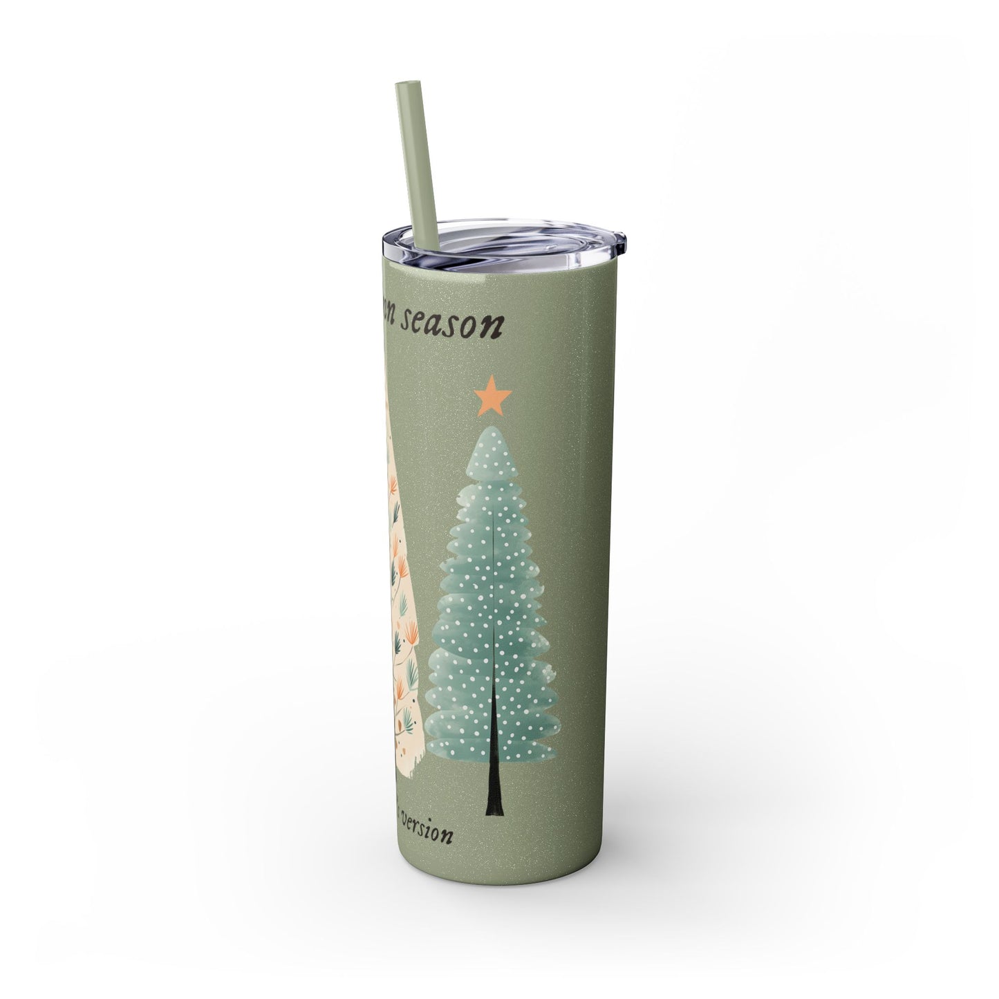 Tis the season PERSONALIZED Skinny Tumbler with Straw, 20oz