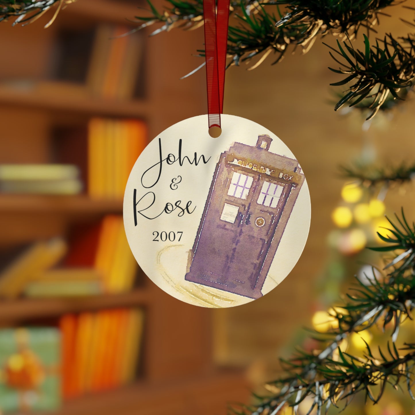 Doctor Who Tardis PERSONALIZED Metal Ornaments