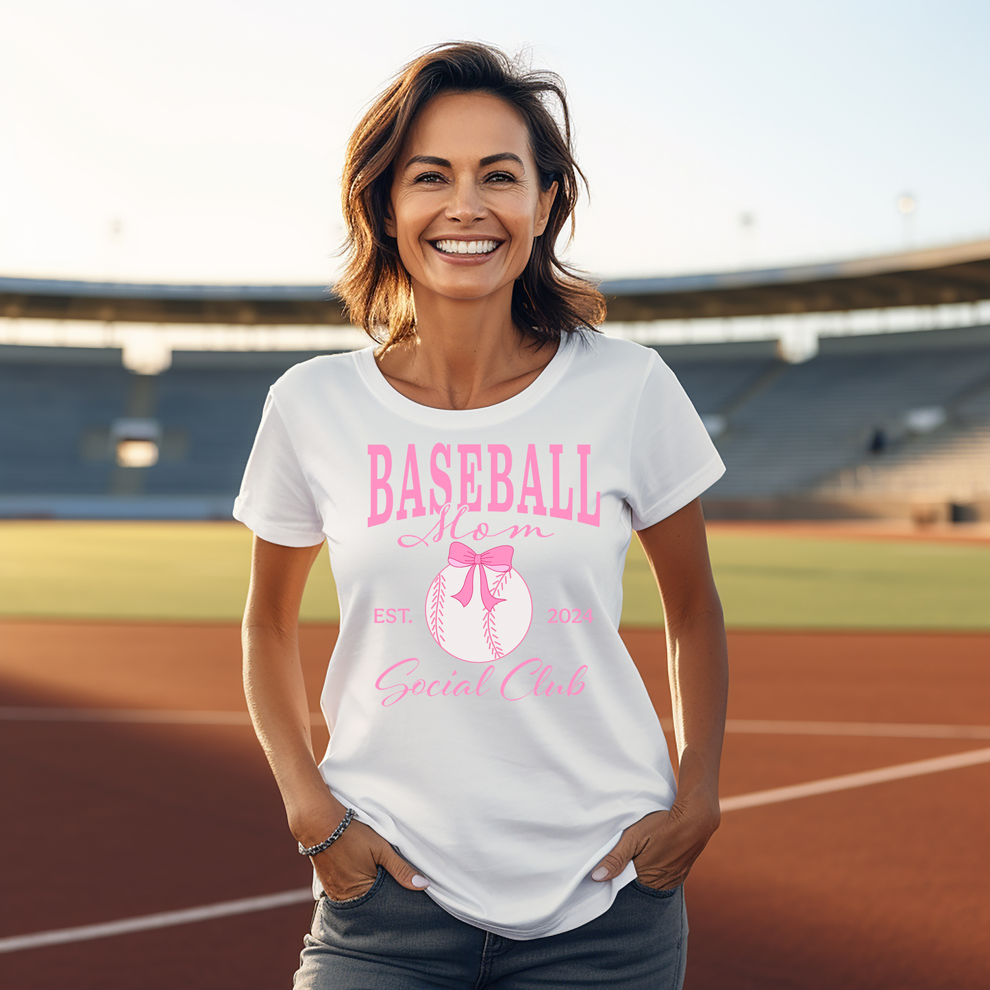 Baseball Mom Social Club optional PERSONALIZED Jersey Short Sleeve Tee