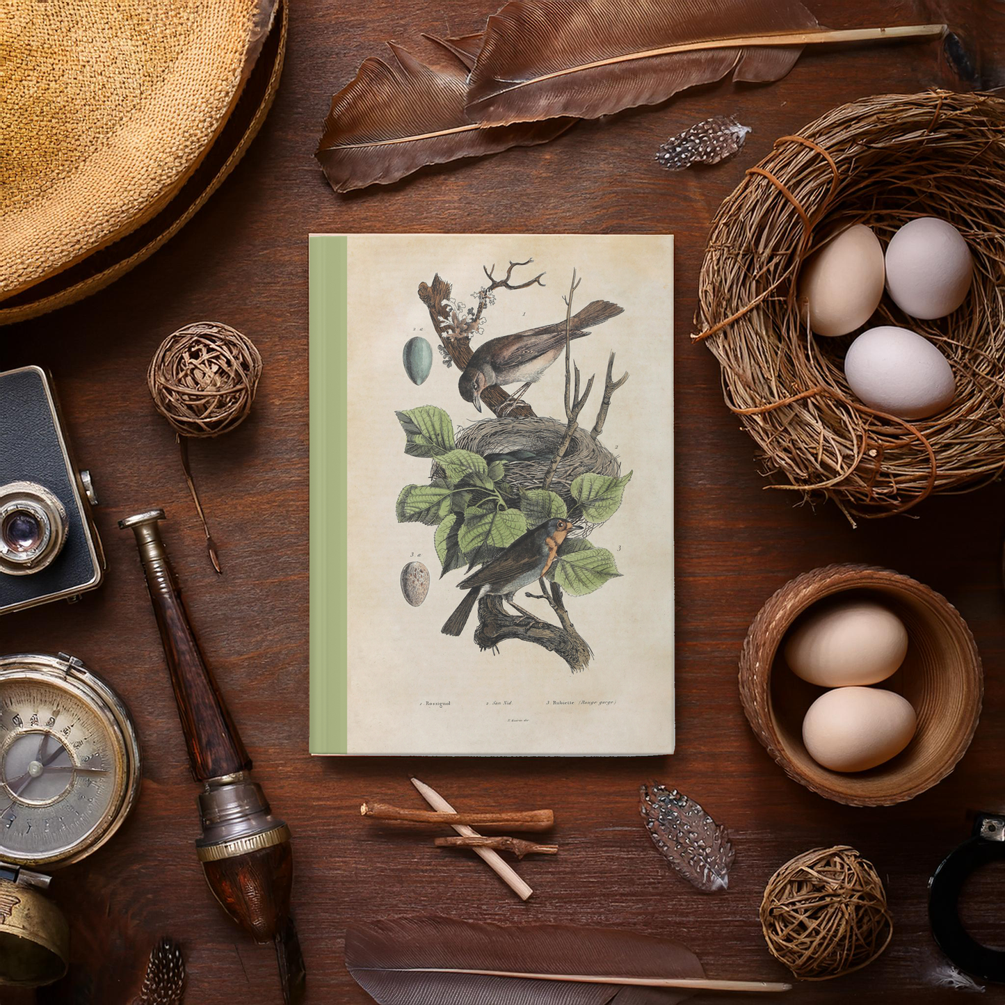 Birds and their nest Hardcover Journal Matte