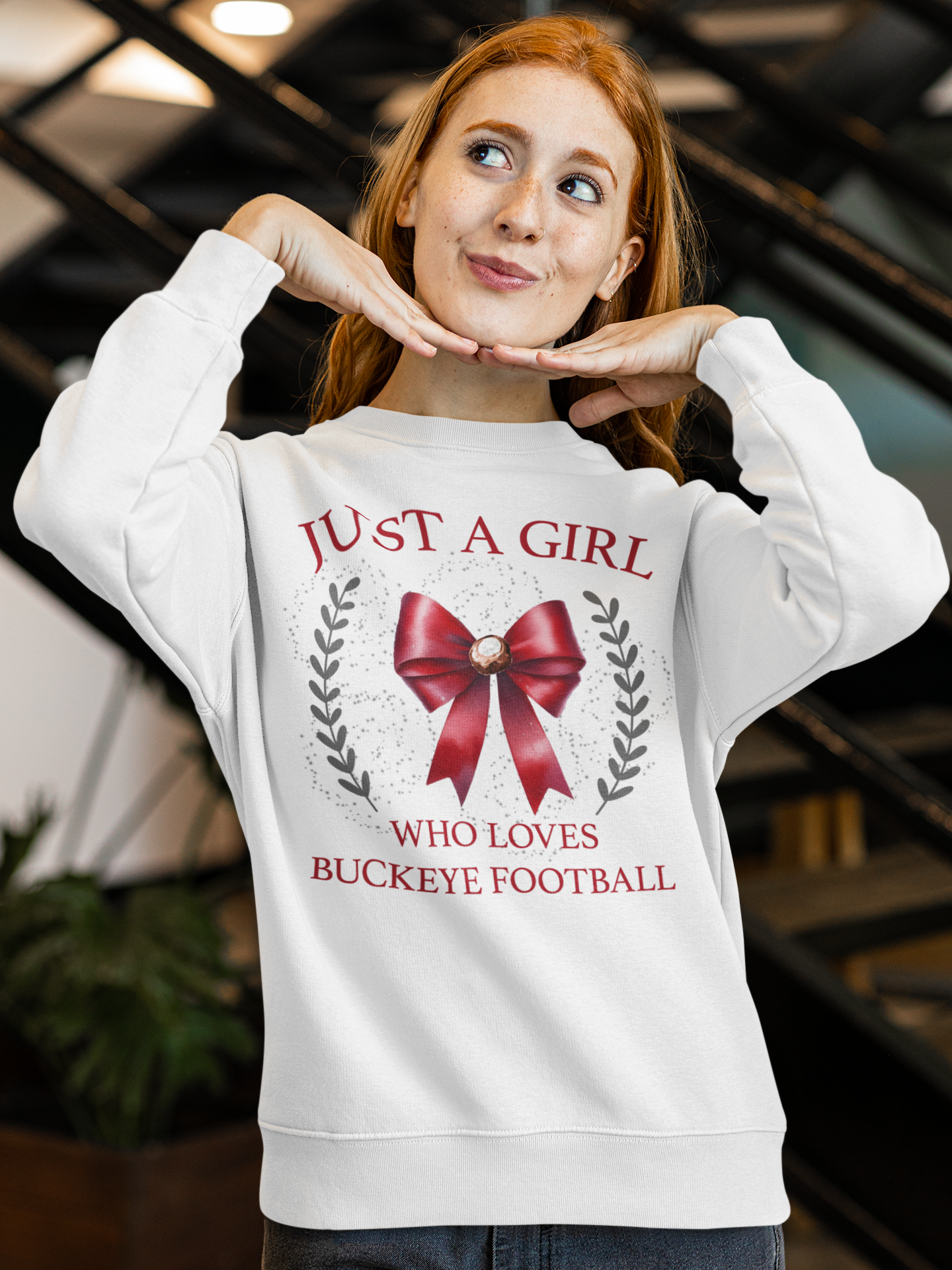 A Girl Who Loves Ohio State Football Unisex Heavy Blend™ Crewneck Sweatshirt