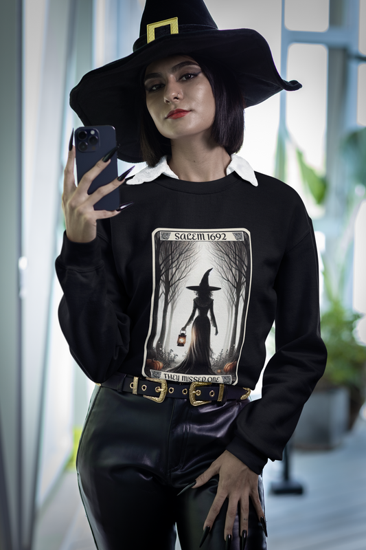 Salem Witch Unisex Sweatshirt, Witchcraft Wiccan Crewneck Jumper, Halloween Sweater, Gothic Clothing, Pagan Apparel