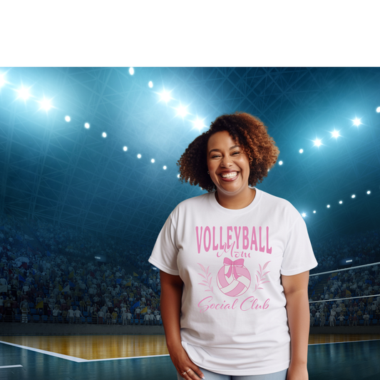 Volleyball Mom Social Club optional PERSONALIZED Jersey Short Sleeve Tee